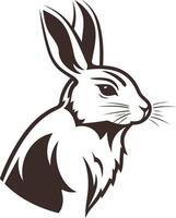 Stylish and minimalist illustration of a rabbit head vector