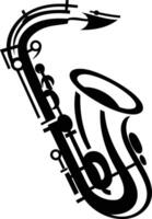 A simple yet elegant silhouette of a saxophone, perfect for music-related projects vector
