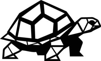 Geometric black and white illustration of a turtle vector
