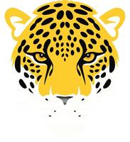 A bold and striking illustration of a jaguar's face, perfect for logos, branding, and designs that demand a powerful and wild aesthetic vector