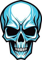 A cool and edgy blue skull design, perfect for a brand or logo that wants to convey a sense of power and rebelliousness vector