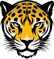 A fierce and powerful leopard head illustration, perfect for logos, branding, and sports team mascots vector