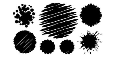 Grunge-style black texture. markings left by scratches. torn paper. Grunge frame assortment for banners, collages, and stickers. solitary black illustration on a white background vector