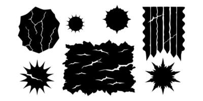 Fantastic grunge texture in black. ripped and separated paper. vector