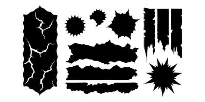 Extraordinary black grunge texture. Torn paper isolated. vector