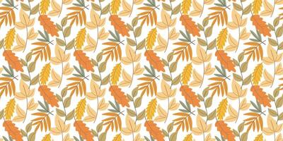 Seamless pattern with colorful autumn leaves vector