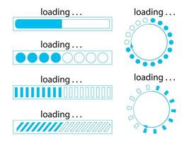 Blue load icon set graphics vector