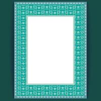Intricate Teal Patterned Border Template for Wedding Invitations and Event Cards vector