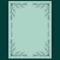 Nature-Inspired Green Border Design Template with Botanical Elements for Invitations vector