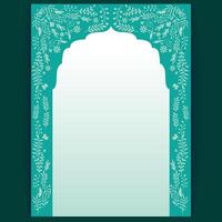 Elegant Floral Arch Frame Design Template with Ornamental Patterns for Wedding or Festive Invitations vector