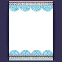 Blue Mandala Border Design Template with Vibrant Patterns for Festive Invitations vector