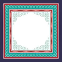 Square Floral Border Template with Elegant Patterns for Invitations and Festive Cards vector