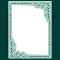 Nature-Inspired Green Border Design Template with Botanical Elements for Invitations vector