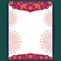 Floral Wedding Card Template with Elegant Ornamentation and Space for Custom Text vector