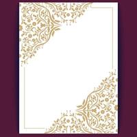 Elegant Gold Floral Corner Design Template for Invitations and Stationery with Text Space vector