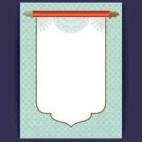 Scroll Invitation Template with Ornate Border and Mandala Design for Special Events vector