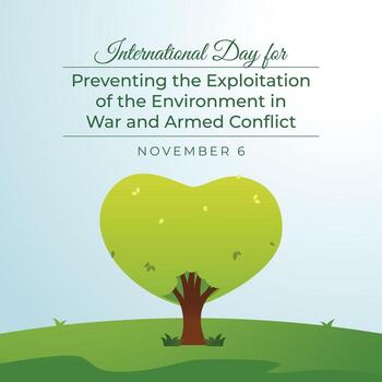 internacional día para prevenir el explotación de el ambiente en guerra y armado conflicto diseño modelo bueno para celebracion uso. plano diseño. eps 10 vector