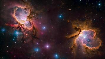 Outer space vista of planets and stars within the cosmos, illustrating the stunning scope of the solar system and galaxy with planetary formations video