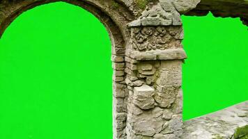 Ancient Stone Archway with green screen background. video