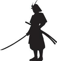 Elegant Samurai Silhouette Design vector