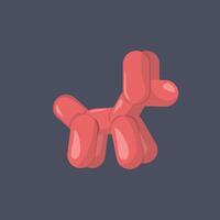 red dog balloon in flat design. vector