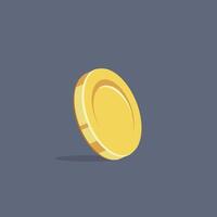 single coin in flat design vector