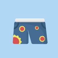 blue short pants in flat design. vector