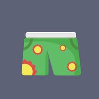 green short pants in flat design. vector