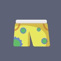 yellow short pants in flat design. vector