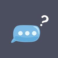 chat bubble with question sign in flat design. vector