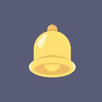 golden bell in flat design. vector