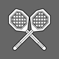 Two tennis rackets on a gray background vector