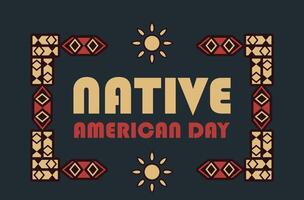A unique graphic design celebrating Native American Day vector
