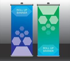 Polygonal Roll up Banner Design template vector