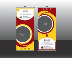Modern roll up banner stand design template vector