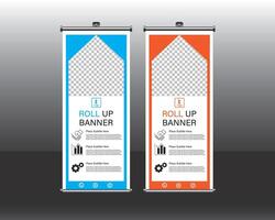 Roll up brochure flyer banner design vector
