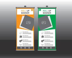 Roll up banner design, rectangle space vector