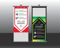 Roll up banner design, rectangle space vector