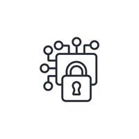 security systemicon. .Editable stroke.linear style sign for use web design,logo.Symbol illustration. vector