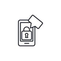 security app icon. .Editable stroke.linear style sign for use web design,logo.Symbol illustration. vector