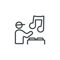 deejay icon. .Editable stroke.linear style sign for use web design,logo.Symbol illustration. vector
