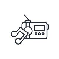 Radio icon. .Editable stroke.linear style sign for use web design,logo.Symbol illustration. vector