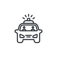 Police car icon. .Editable stroke.linear style sign for use web design,logo.Symbol illustration. vector