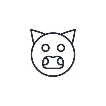 pig face icon. .Editable stroke.linear style sign for use web design,logo.Symbol illustration. vector