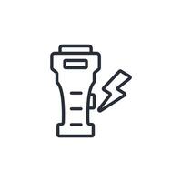 taser icon. .Editable stroke.linear style sign for use web design,logo.Symbol illustration. vector