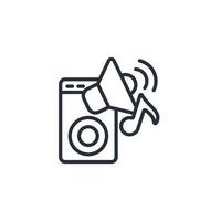 Speaker icon. .Editable stroke.linear style sign for use web design,logo.Symbol illustration. vector