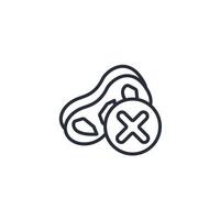 no meat icon. .Editable stroke.linear style sign for use web design,logo.Symbol illustration. vector