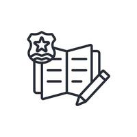 warrant icon. .Editable stroke.linear style sign for use web design,logo.Symbol illustration. vector