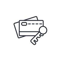 keycard access icon. .Editable stroke.linear style sign for use web design,logo.Symbol illustration. vector