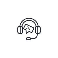 24 hour icon. .Editable stroke.linear style sign for use web design,logo.Symbol illustration. vector